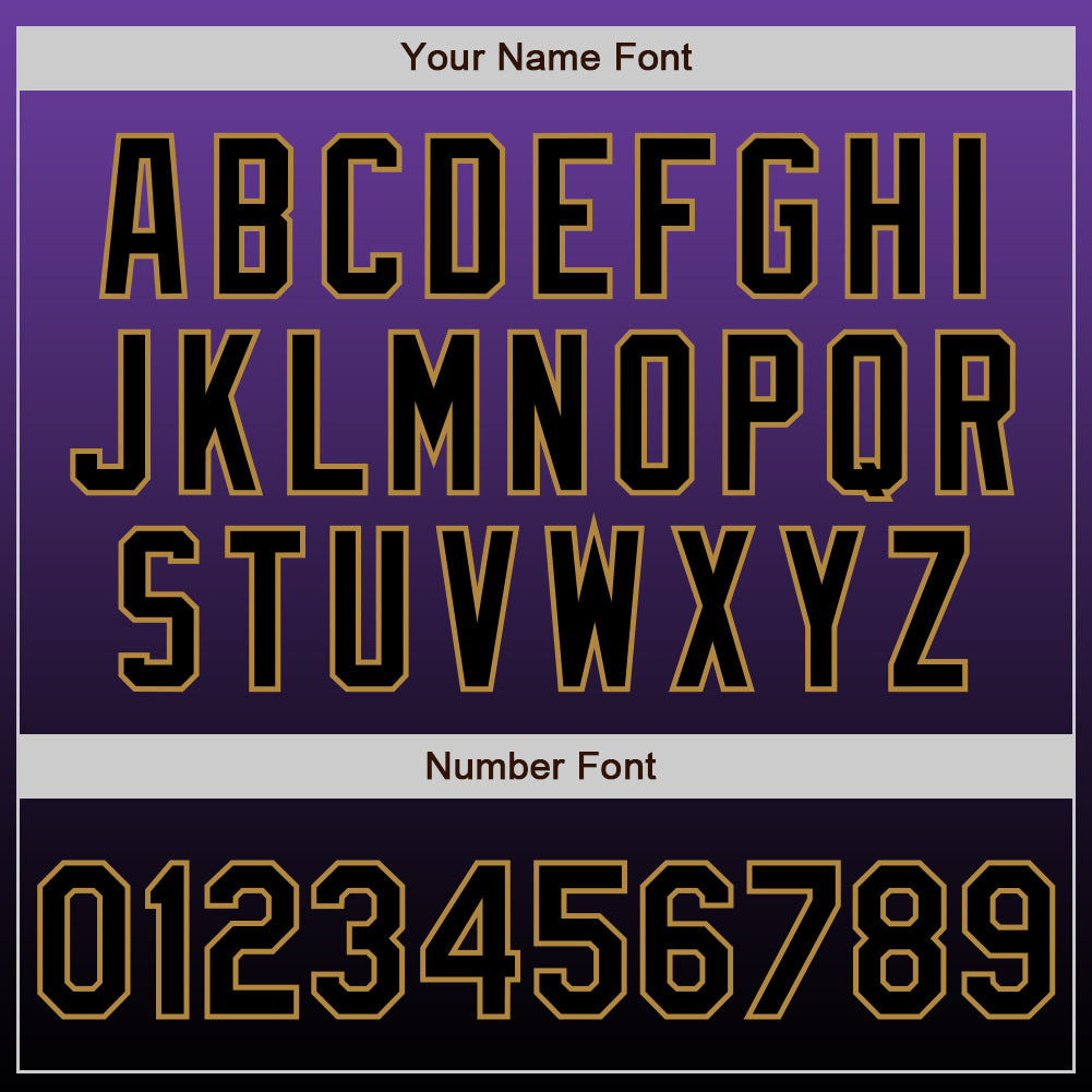 Custom Purple Black-Old Gold Authentic Fade Fashion Baseball Jersey