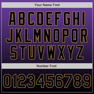 Custom Purple Black-Old Gold Authentic Fade Fashion Baseball Jersey