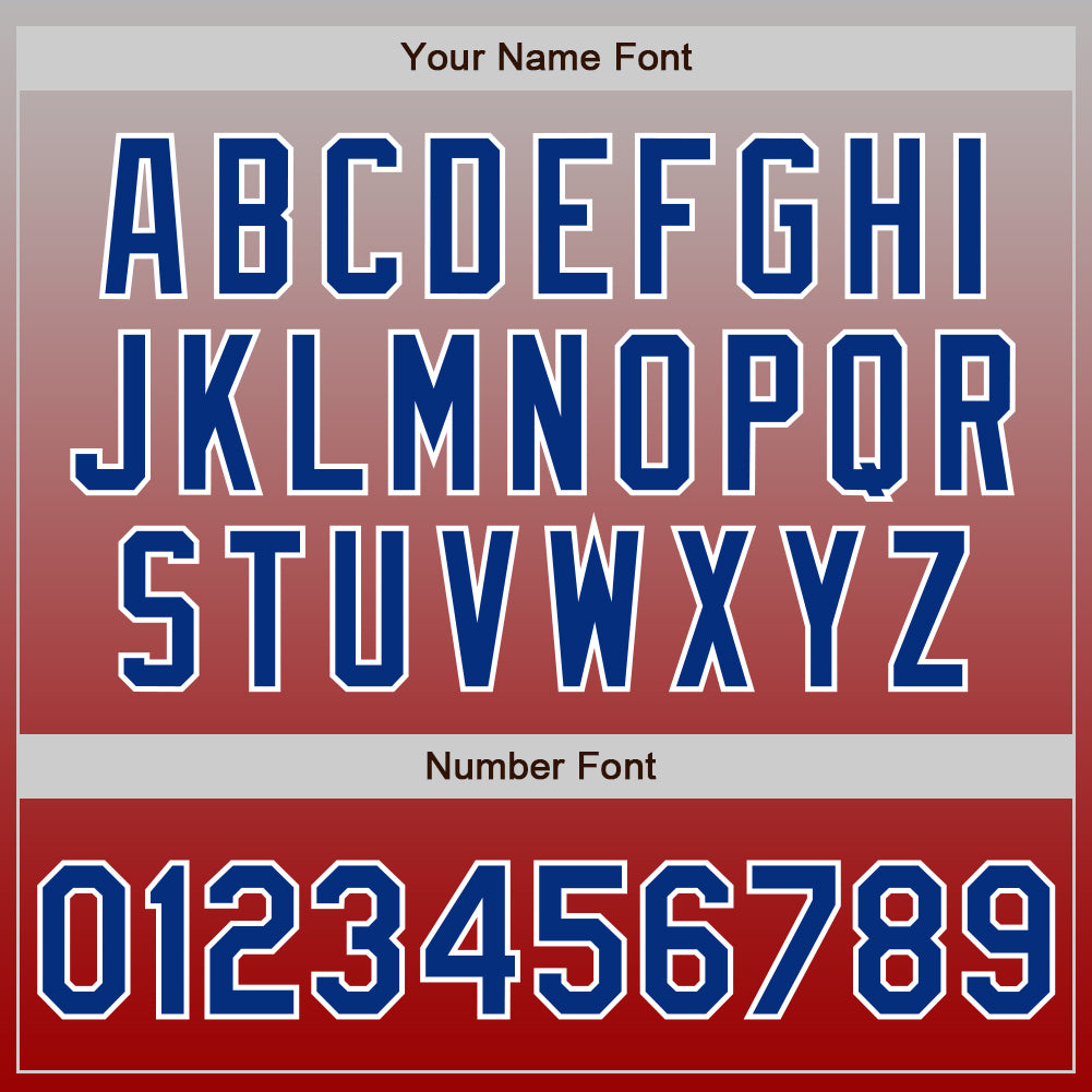 Custom Gray Royal-Red Authentic Fade Fashion Baseball Jersey