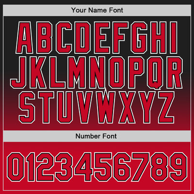 Custom Black Red-White Authentic Fade Fashion Basketball Jersey