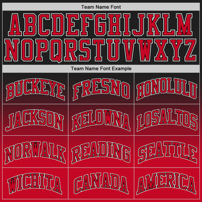 Custom Black Red-White Authentic Fade Fashion Basketball Jersey