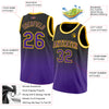 Custom Black Purple-Gold Authentic Fade Fashion Basketball Jersey