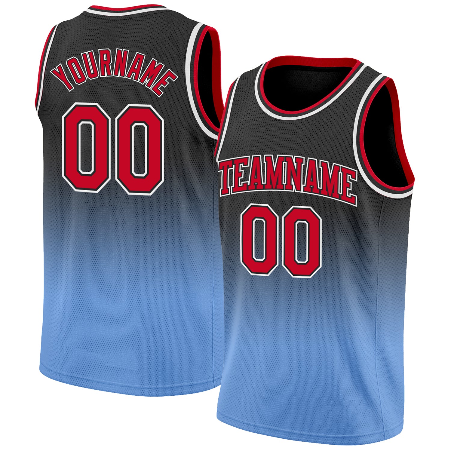 Custom Black Red Fade Fashion Authentic City Edition Basketball Jersey