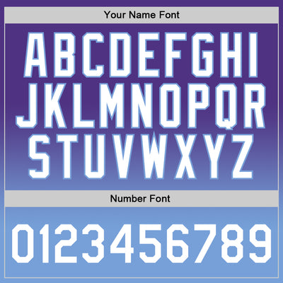 Custom Purple White-Light Blue Authentic Fade Fashion Basketball Jersey