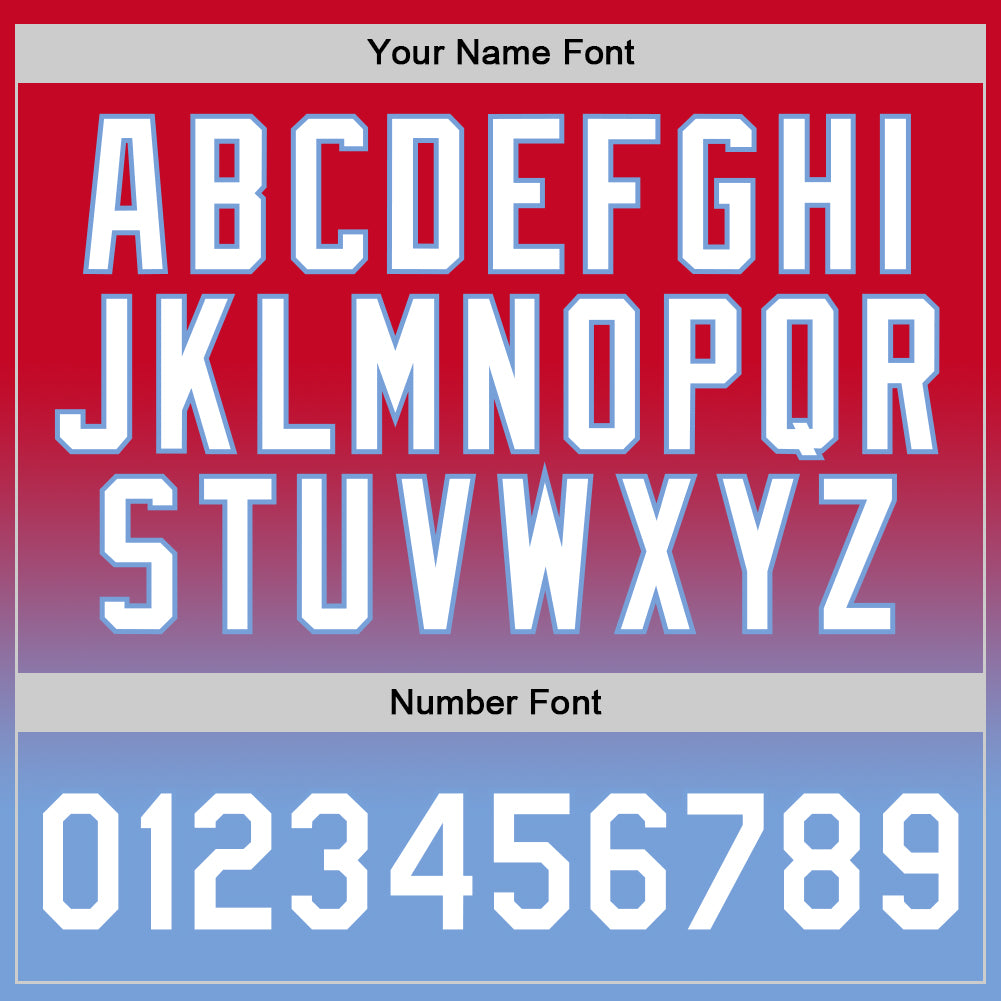 Custom Red White-Light Blue Authentic Fade Fashion Basketball Jersey