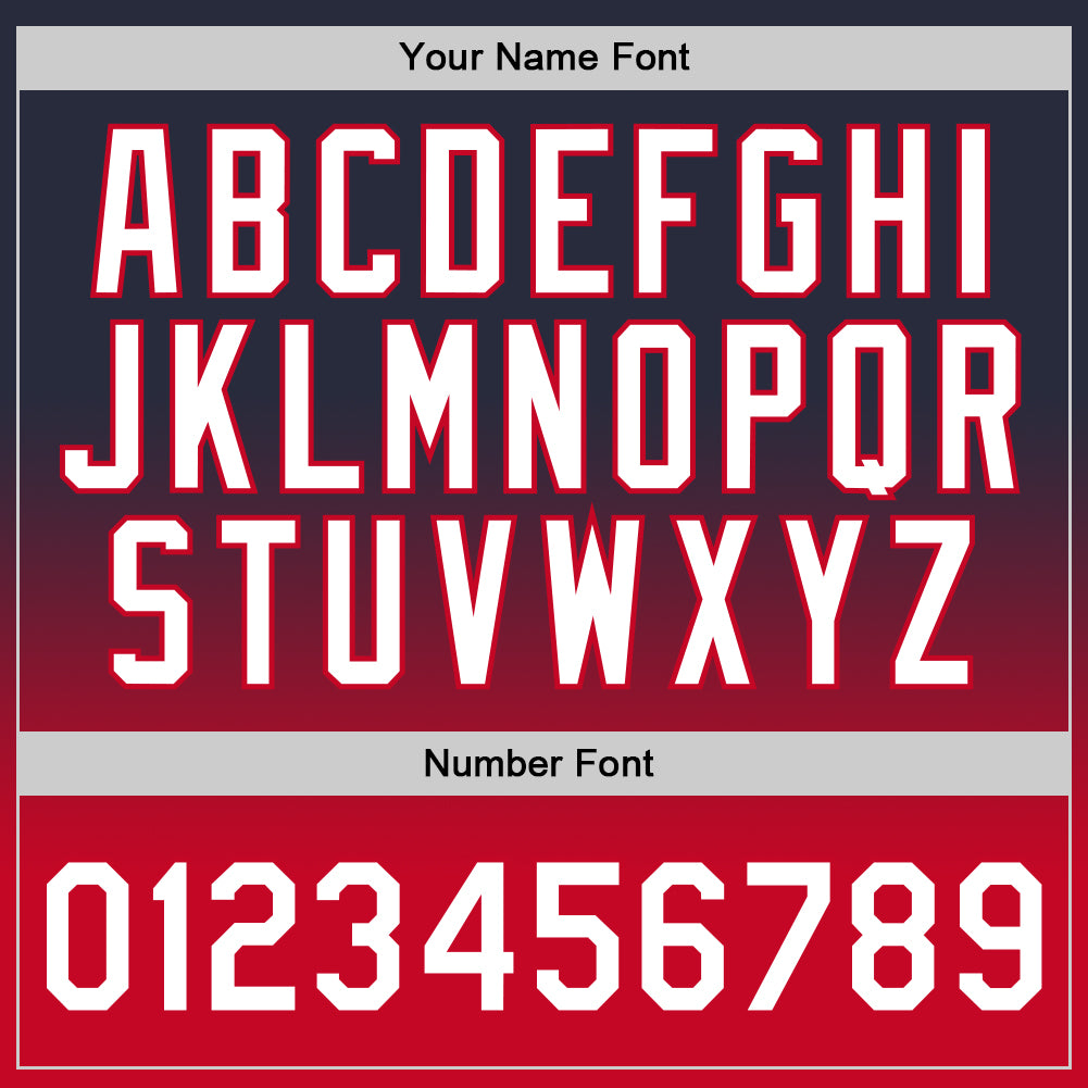 Custom Navy White-Red Authentic Fade Fashion Basketball Jersey