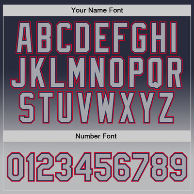 Custom Navy Gray-Red Authentic Fade Fashion Basketball Jersey