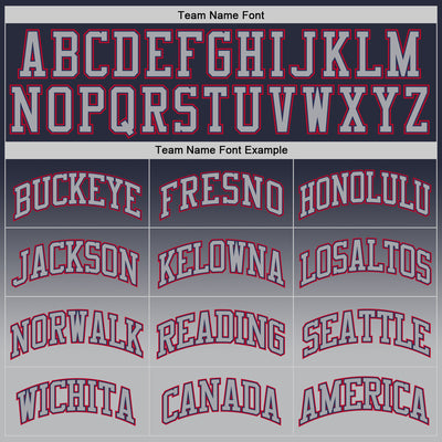 Custom Navy Gray-Red Authentic Fade Fashion Basketball Jersey