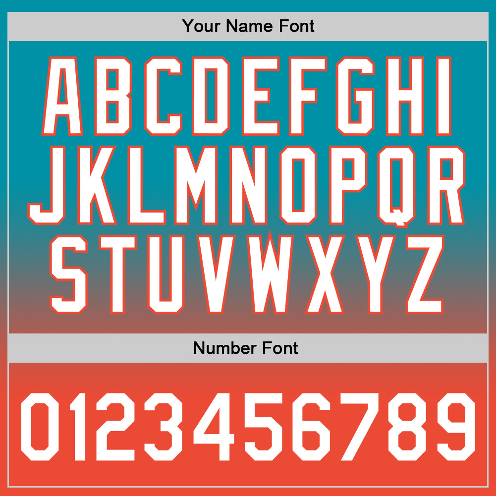 Custom Teal White-Orange Authentic Fade Fashion Basketball Jersey