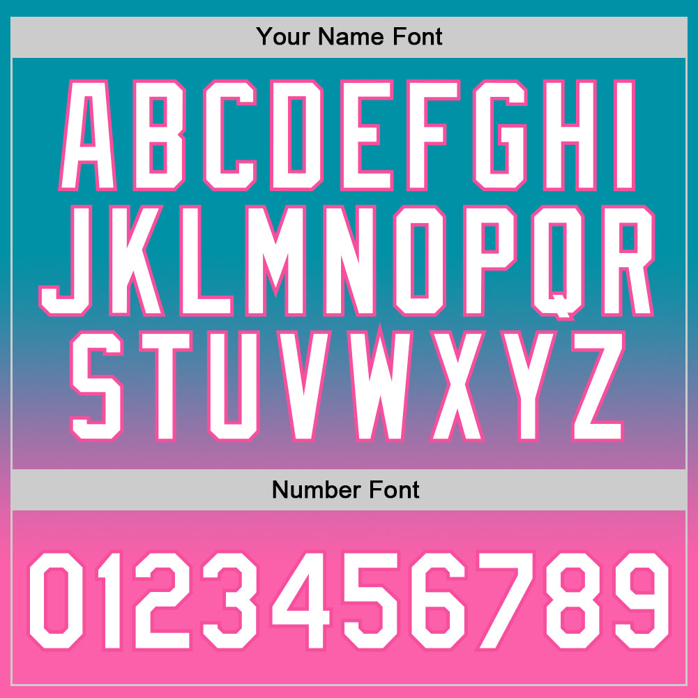 Custom Teal White-Pink Authentic Fade Fashion Basketball Jersey