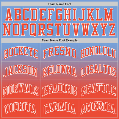 Custom Light Blue Orange-White Authentic Fade Fashion Basketball Jersey