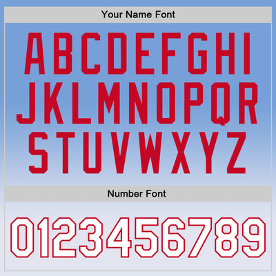 Custom Light Blue White-Red Authentic Fade Fashion Basketball Jersey