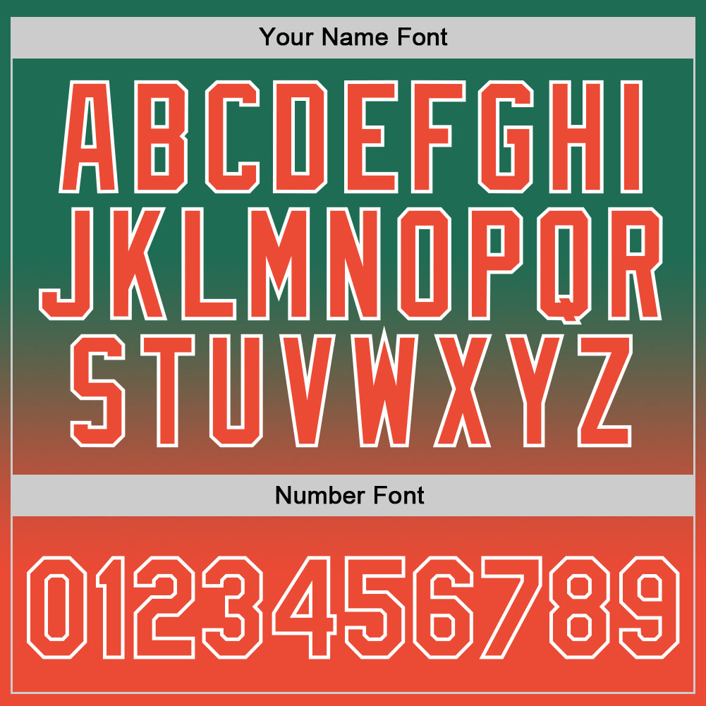 Custom Kelly Green Orange-White Authentic Fade Fashion Basketball Jersey