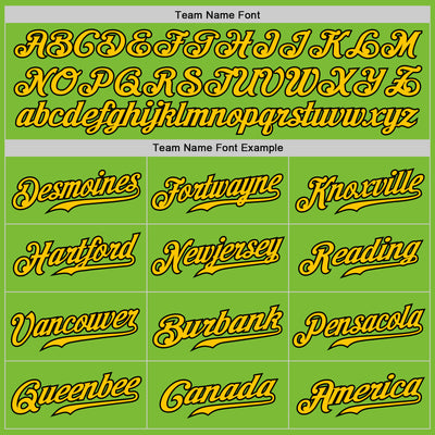 Custom Neon Green Yellow-Black Authentic Fade Fashion Baseball Jersey