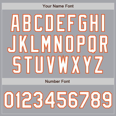 Custom Gray White Steel Gray-Orange Authentic Fade Fashion Baseball Jersey