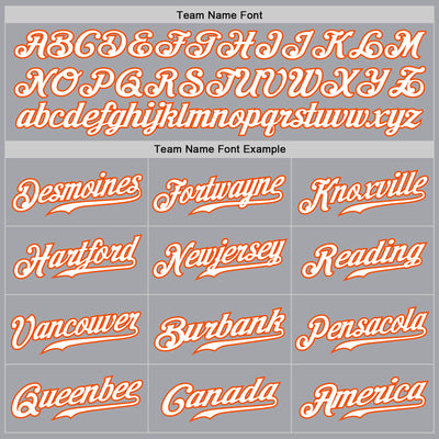 Custom Gray White Steel Gray-Orange Authentic Fade Fashion Baseball Jersey