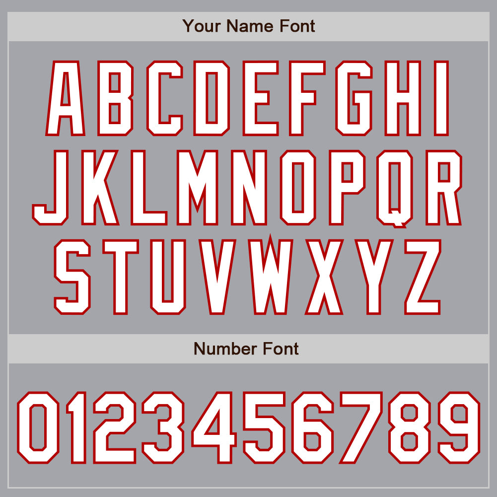 Custom Gray White Royal-Red Authentic Fade Fashion Baseball Jersey