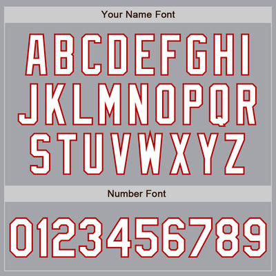 Custom Gray White Royal-Red Authentic Fade Fashion Baseball Jersey