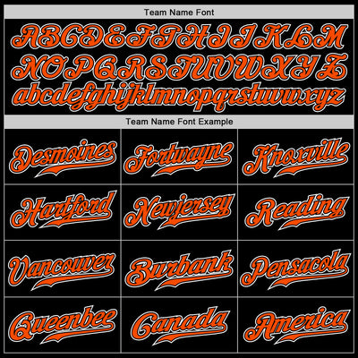 Custom Black Orange-White Authentic Gradient Fashion Baseball Jersey