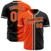 Custom Black Orange-White Authentic Gradient Fashion Baseball Jersey