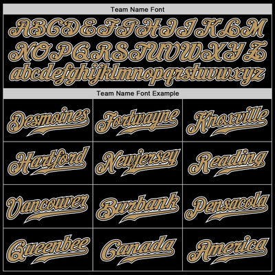 Custom Black Old Gold-White Authentic Gradient Fashion Baseball Jersey