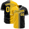 Custom Black Yellow-White Authentic Gradient Fashion Baseball Jersey