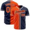 Custom Navy Orange-White Authentic Gradient Fashion Baseball Jersey