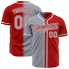 Custom Red Gray-White Authentic Gradient Fashion Baseball Jersey