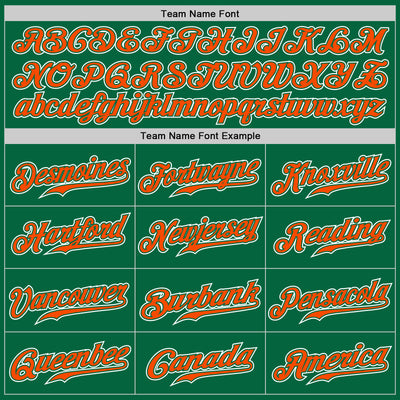 Custom Kelly Green Orange-White Authentic Gradient Fashion Baseball Jersey