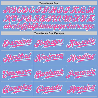 Custom Light Blue Pink-White Authentic Gradient Fashion Baseball Jersey