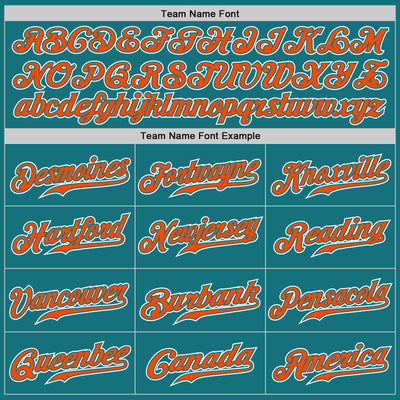 Custom Teal Orange-White Authentic Gradient Fashion Baseball Jersey
