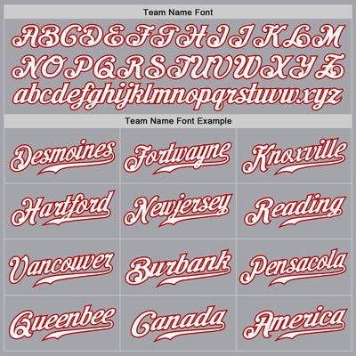 Custom Gray White Steel Gray-Red Authentic Fade Fashion Baseball Jersey