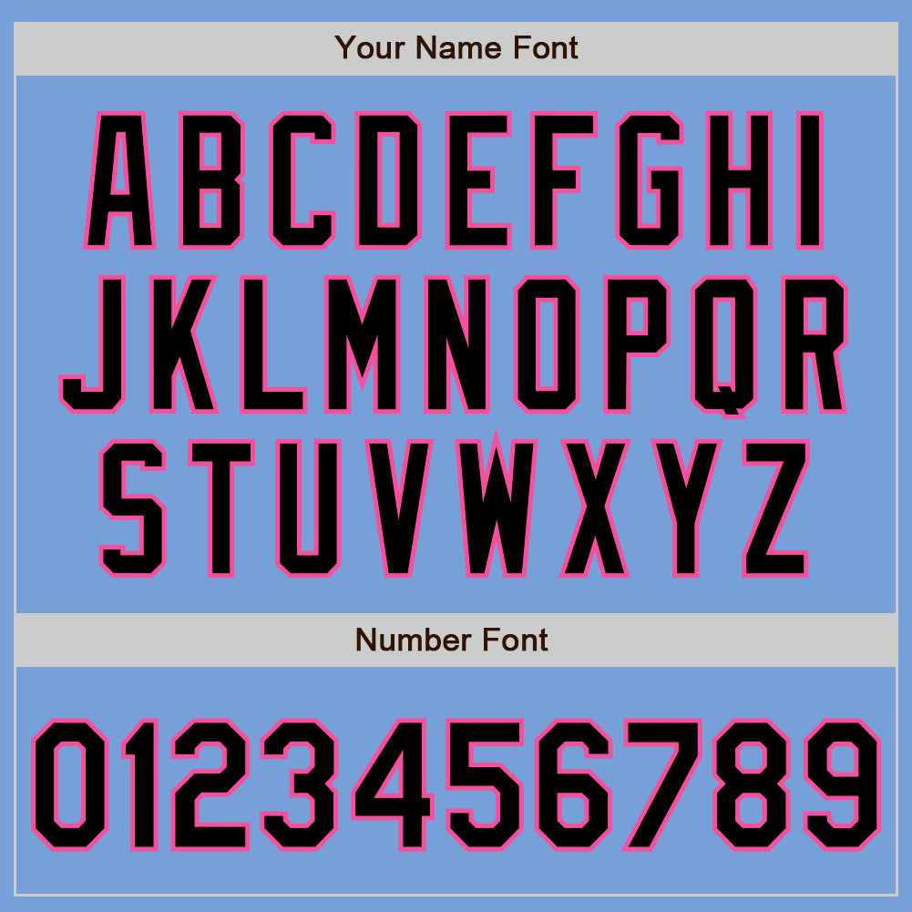 Custom Light Blue Black-Pink Authentic Fade Fashion Baseball Jersey