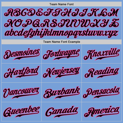 Custom Light Blue Black-Pink Authentic Fade Fashion Baseball Jersey