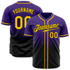 Custom Purple Gold-Black Authentic Fade Fashion Baseball Jersey