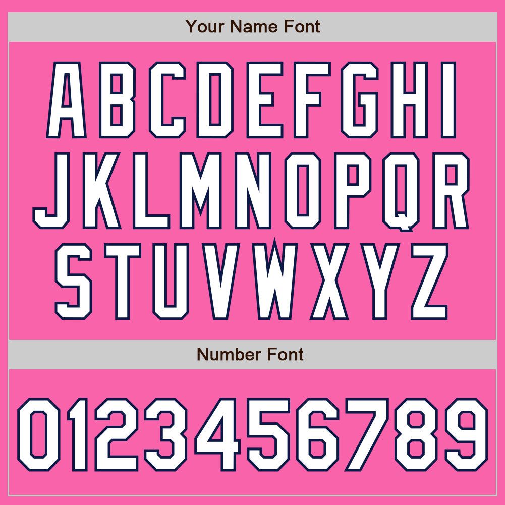 Custom Pink White-Navy Authentic Fade Fashion Baseball Jersey