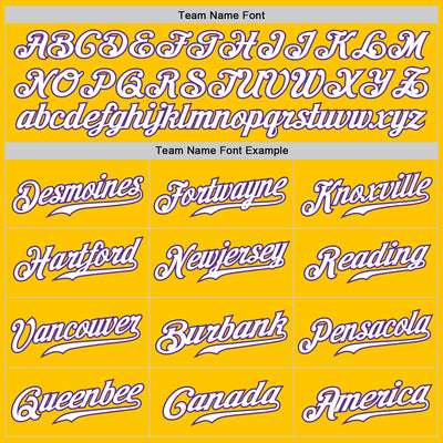 Custom Yellow White-Purple Authentic Fade Fashion Baseball Jersey