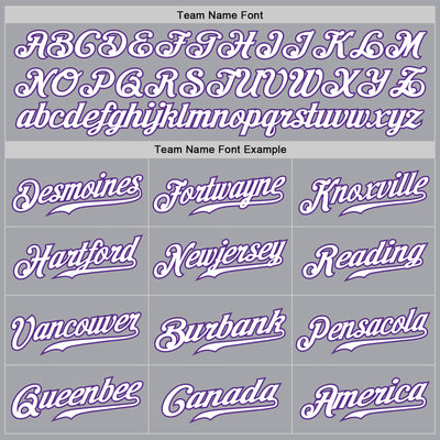 Custom Gray White-Purple Authentic Fade Fashion Baseball Jersey