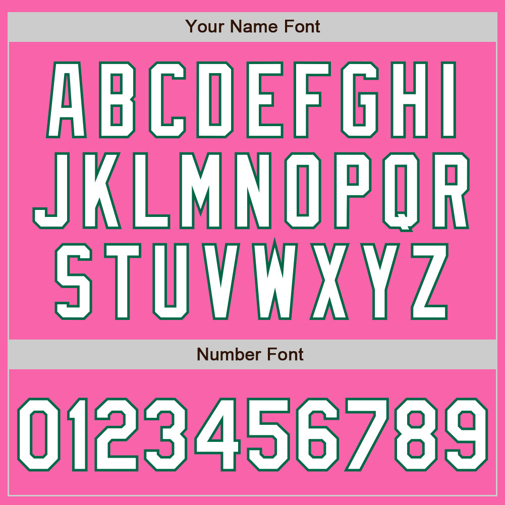 Custom Pink White-Kelly Green Authentic Fade Fashion Baseball Jersey