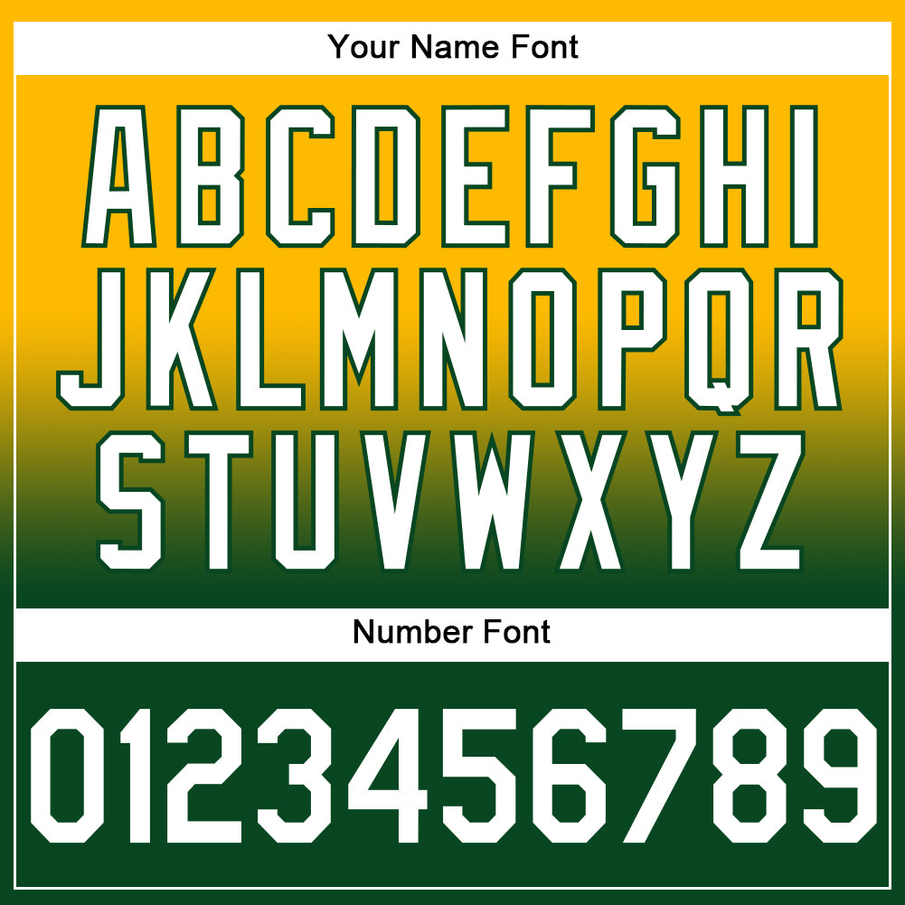 Custom Stitched Gold White-Green Fade Fashion Sports Pullover Sweatshirt Hoodie