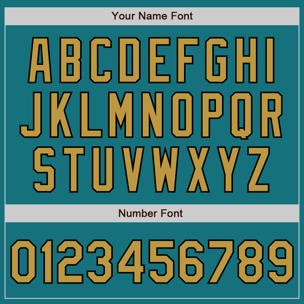 Custom Teal Pinstripe Old Gold-Black Authentic Fade Fashion Baseball Jersey