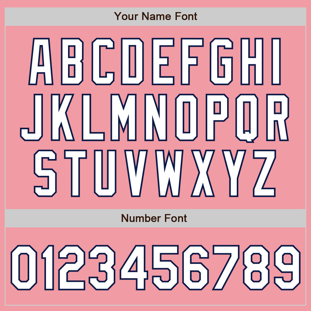 Custom Medium Pink Pinstripe White-Navy Authentic Fade Fashion Baseball Jersey