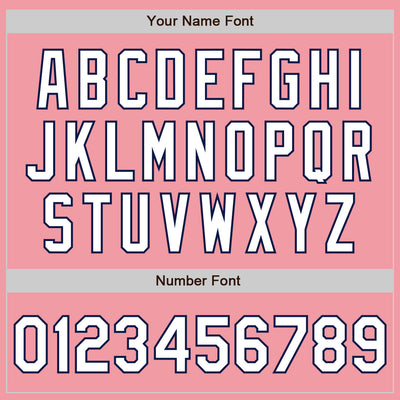 Custom Medium Pink Pinstripe White-Navy Authentic Fade Fashion Baseball Jersey