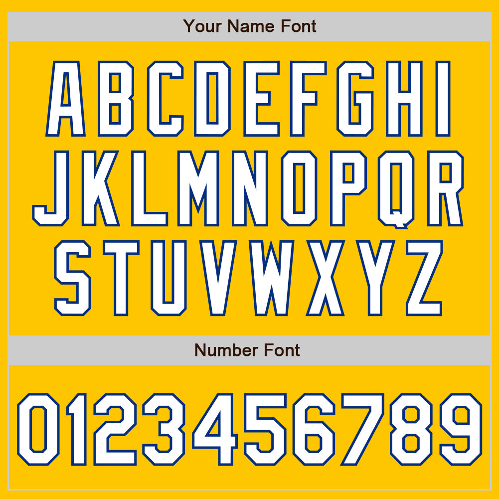 Custom Yellow Pinstripe White-Royal Authentic Fade Fashion Baseball Jersey