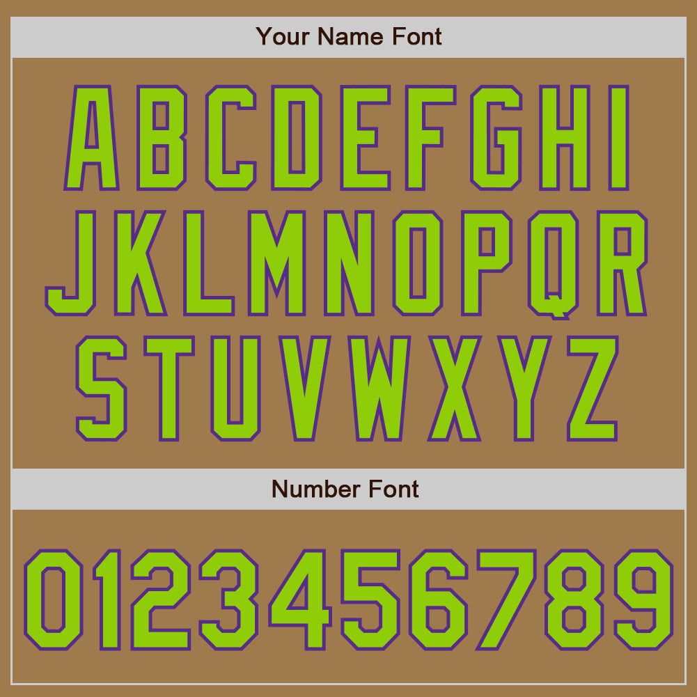 Custom Old Gold Pinstripe Neon Green-Purple Authentic Fade Fashion Baseball Jersey