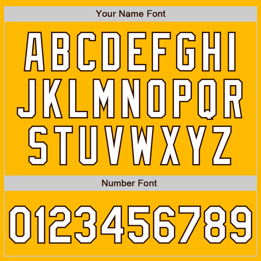 Custom Gold Pinstripe White-Brown Authentic Fade Fashion Baseball Jersey