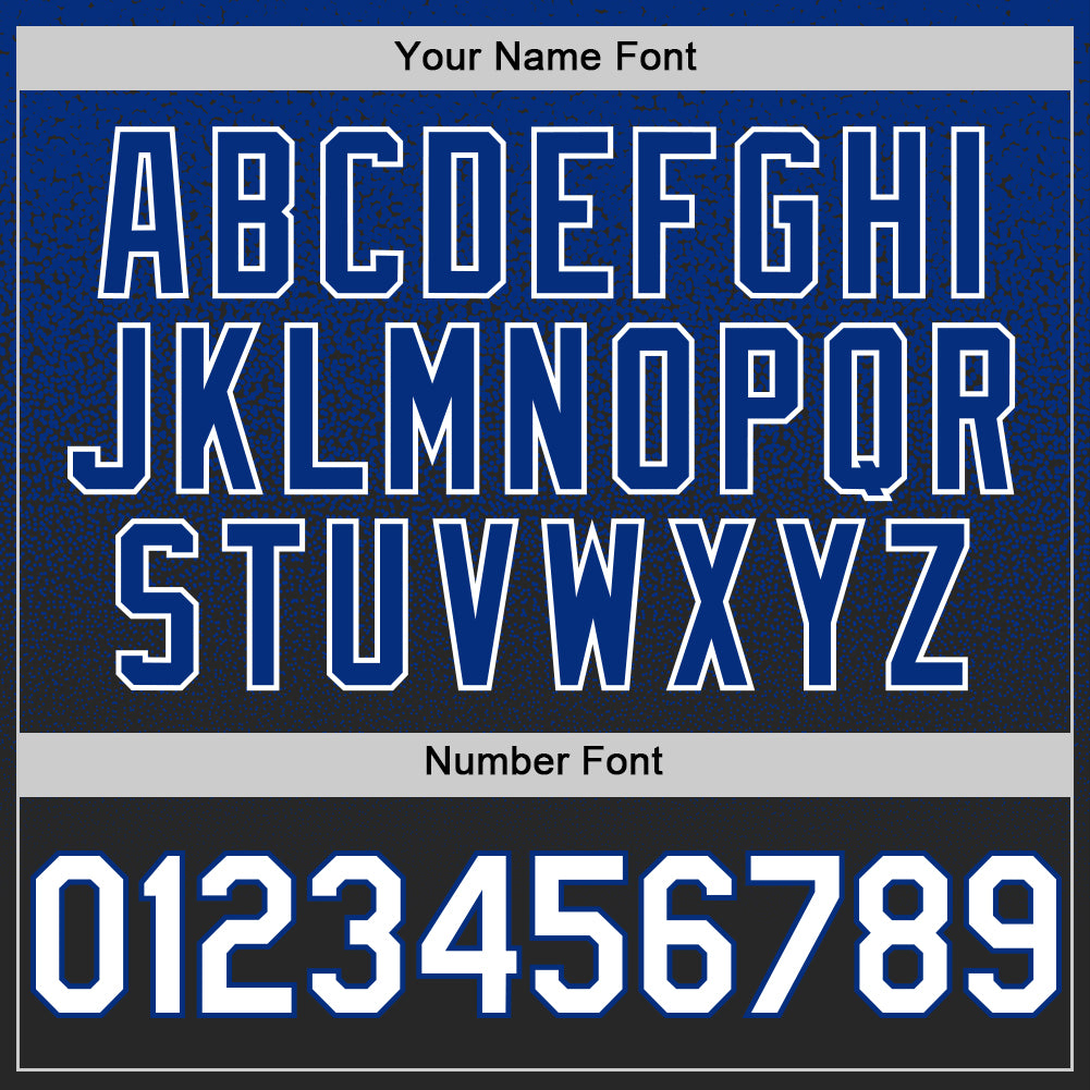 Custom Royal White-Black Authentic Fade Fashion Baseball Jersey