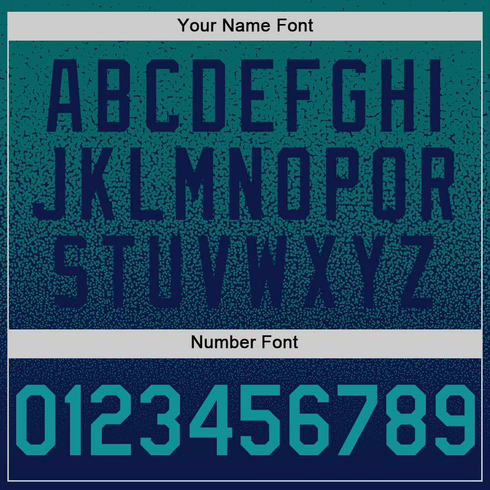 Custom Teal Navy Authentic Fade Fashion Baseball Jersey