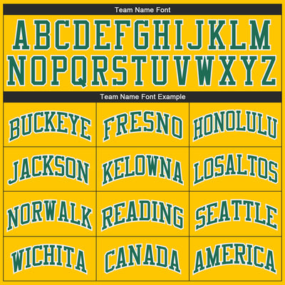 Custom Gold Kelly Green-White Authentic Throwback Basketball Jersey