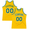 Custom Gold Kelly Green-White Authentic Throwback Basketball Jersey